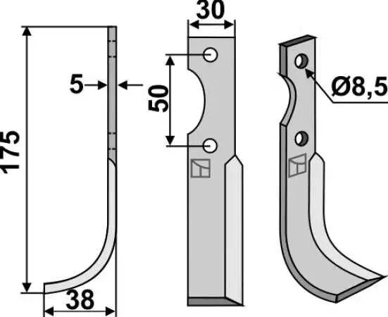 Fräsmesser 175x30mm, links